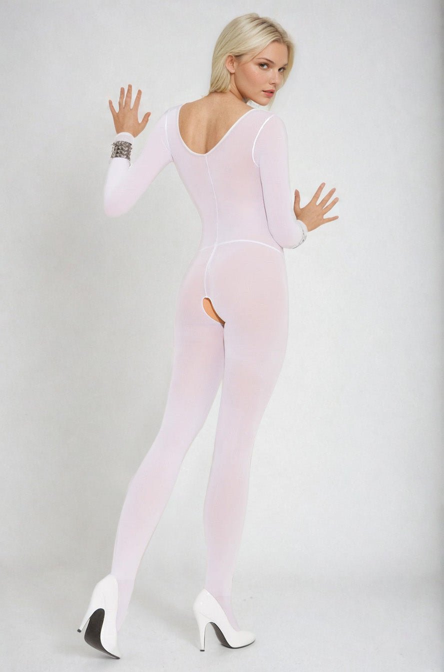Opaque Long Sleeve Bodystocking - Image 6