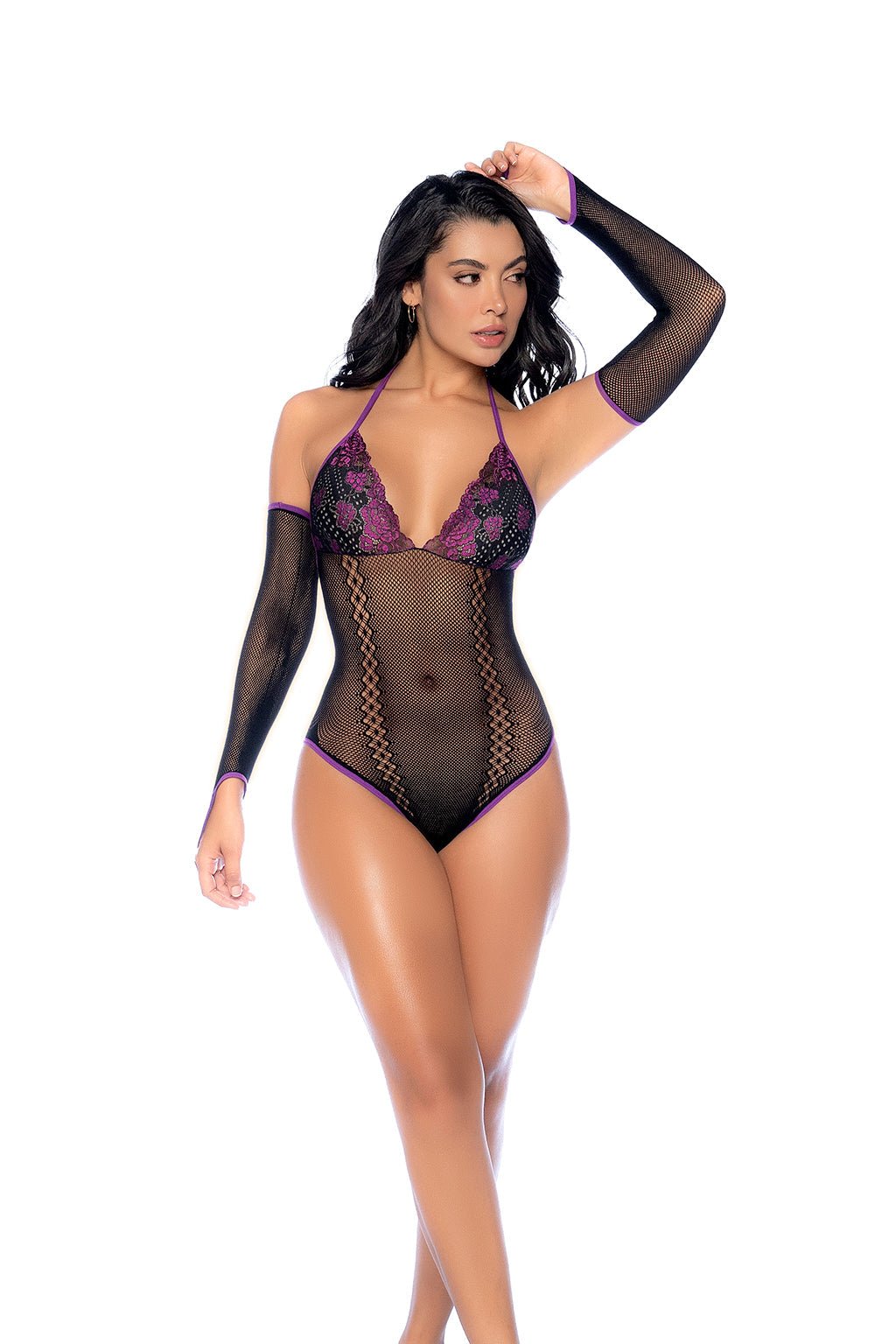 Romantic fishnet bodysuit